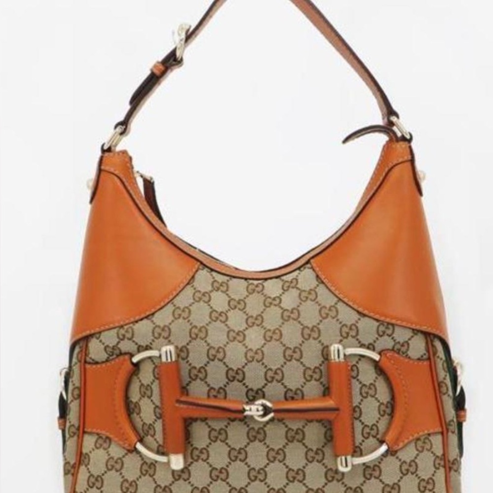 Gucci Orange and Brown Hobo Bag
